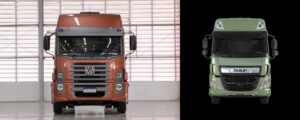 O que entregam os semipesados 6x2 DAF CF 310 e Volkswagen Constellation 26.320