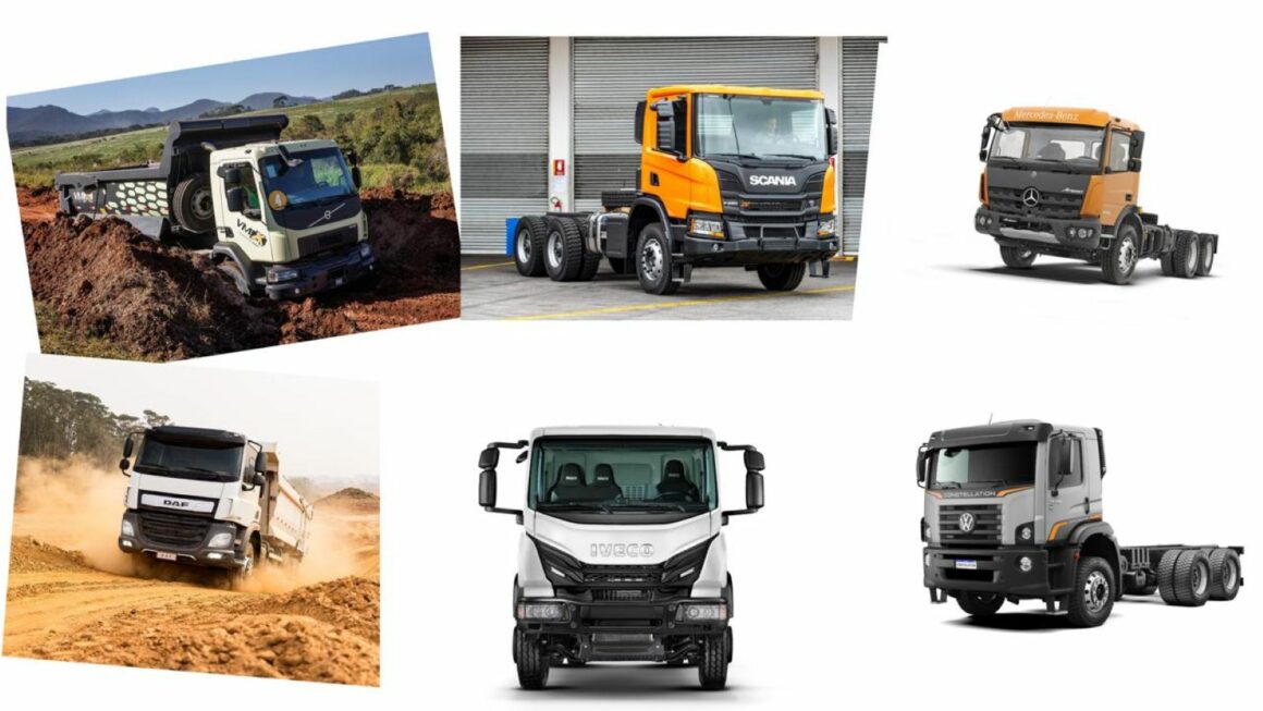 Caminhões 6x4 construção leve