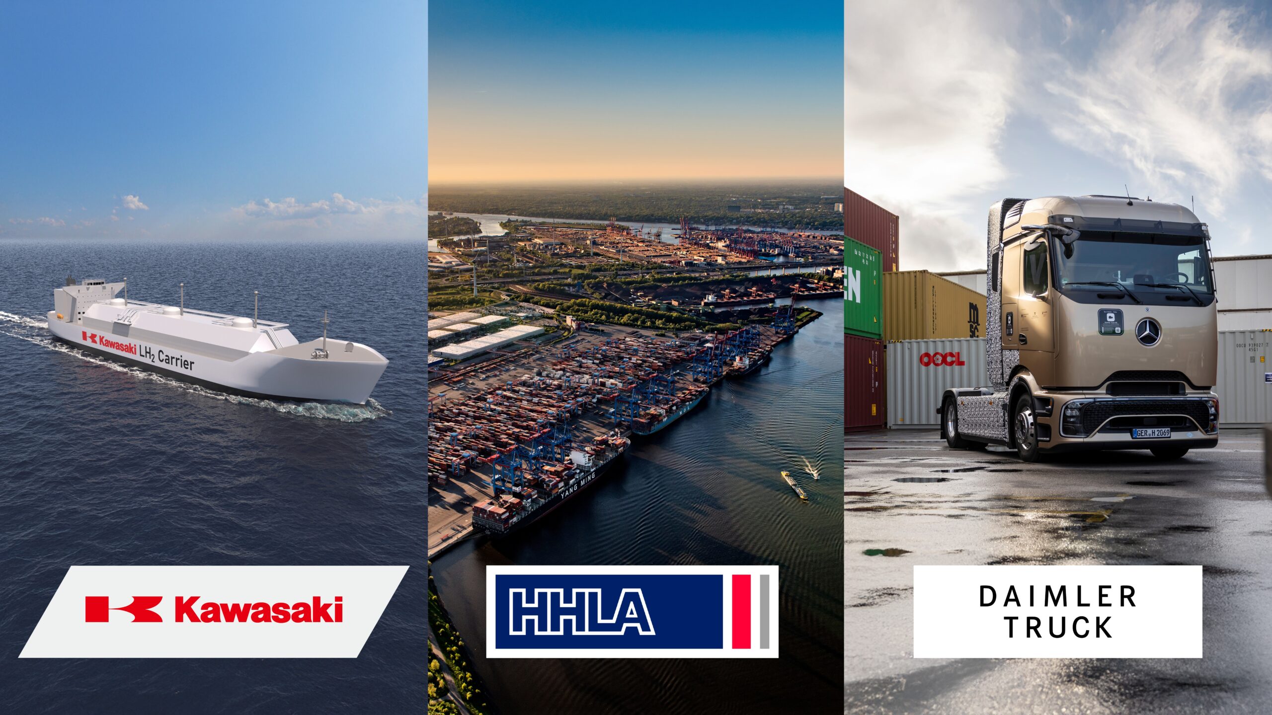 hidrogênio líquido, Daimler Truck, HHLA, Kawasaki Heavy Industries,